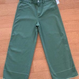 GAP Green Wide Leg Crop Pants Size 0